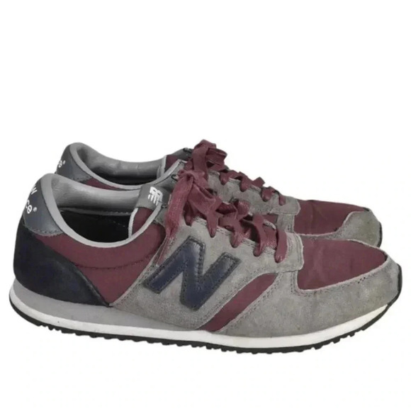 New Balance 420 Gray Red Running  Shoes Sneakers Suede Size 7 - Picture 2 of 11